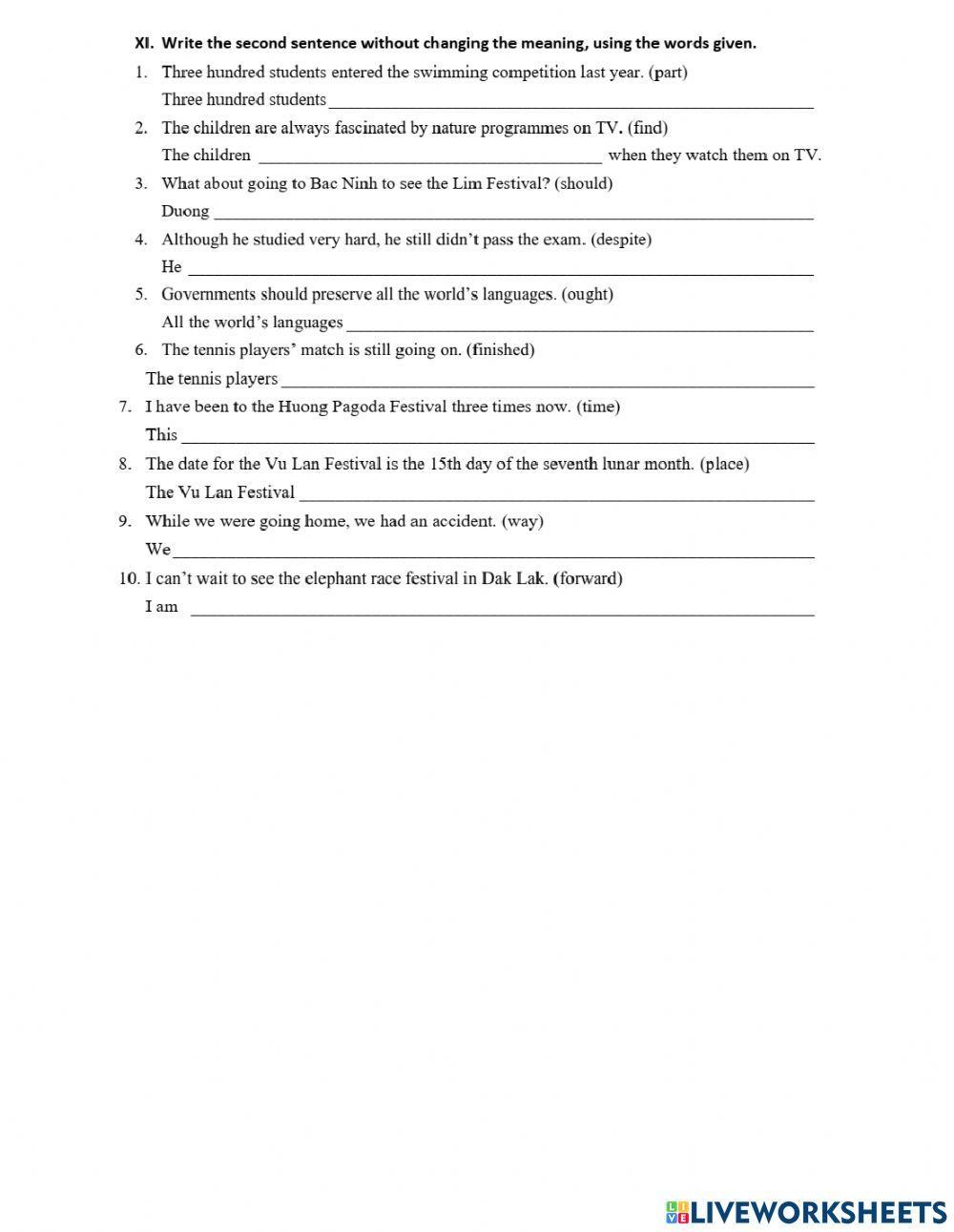 Lop8 - test for unit 5