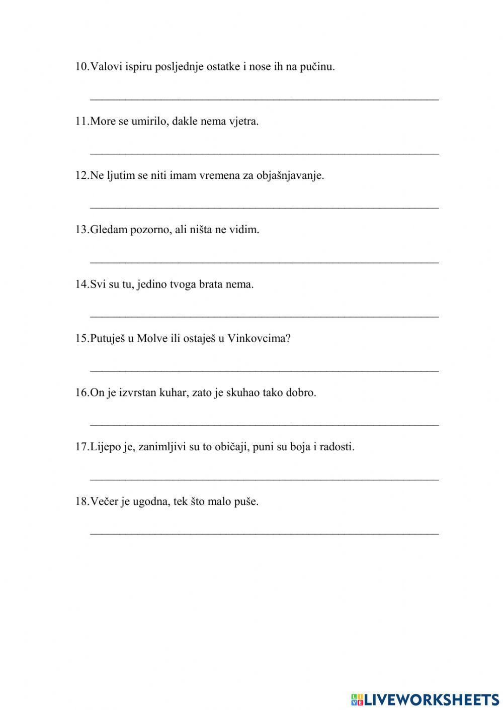 Nezavisnosložene rečenice - 8.