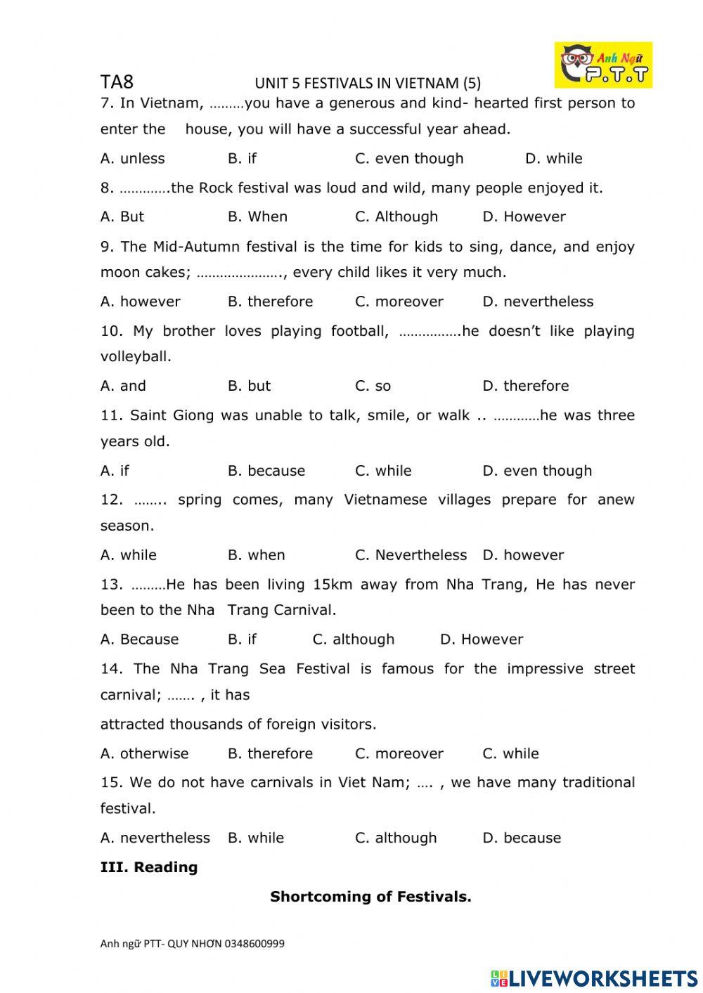 Ta8 unit 5 festivals in vietnam- p5