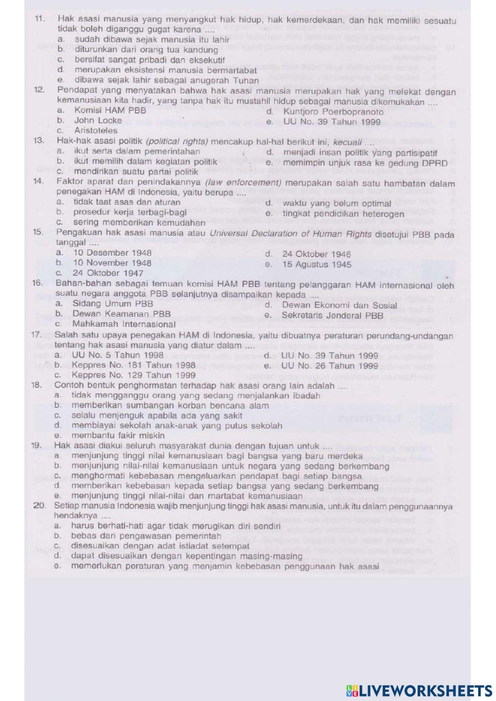 Ulangan sumatif akhir semester 1 mapel ppkn paket c