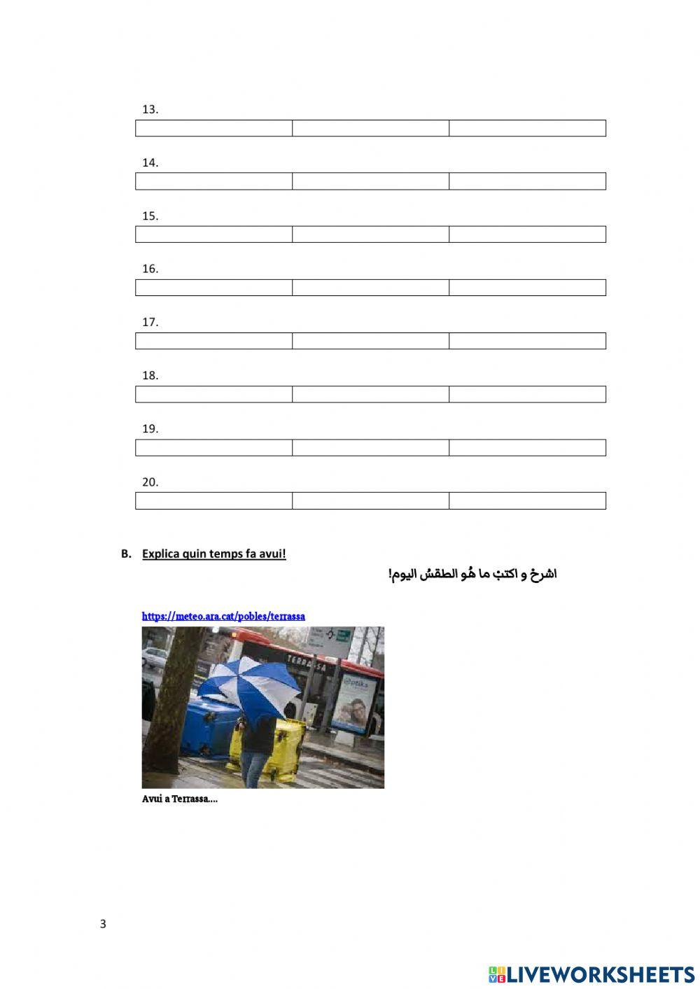 El temps atmosfèric i cronològic