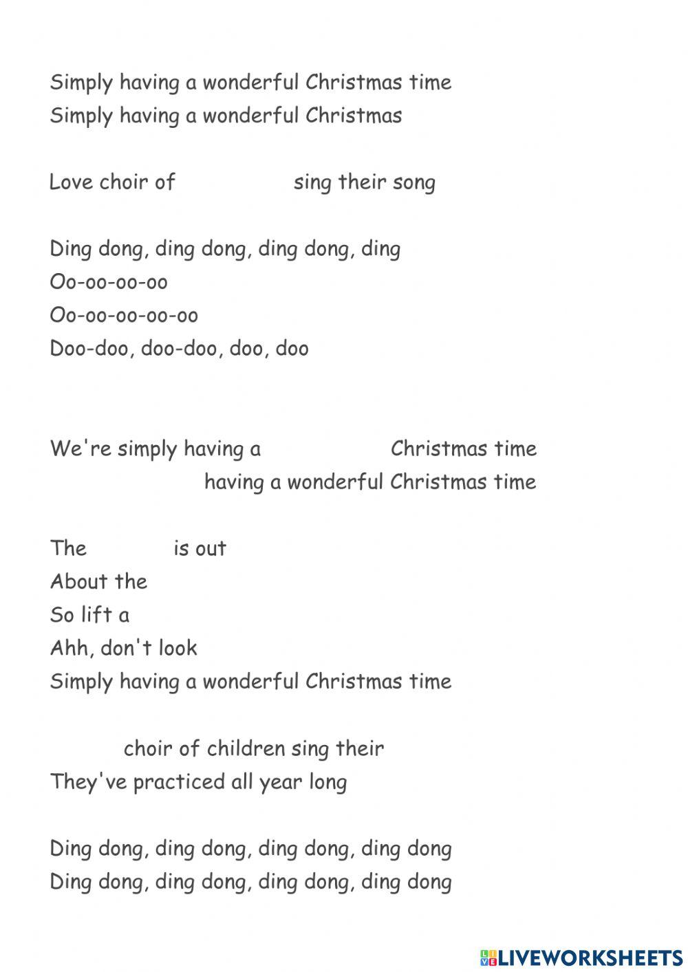 Wonderful Christmas time song