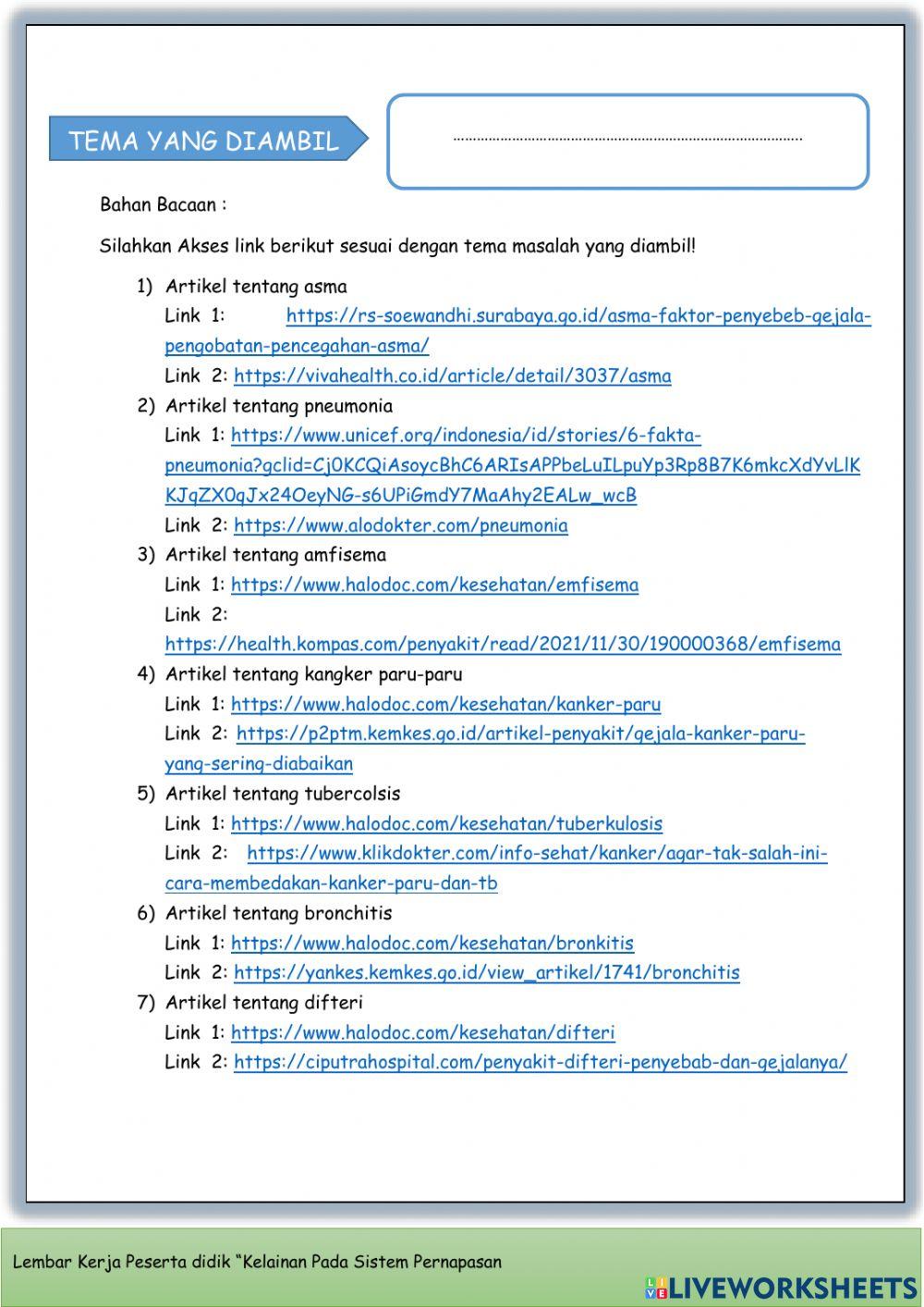 LKPD Kelainan Pada Sistem Pernapasan