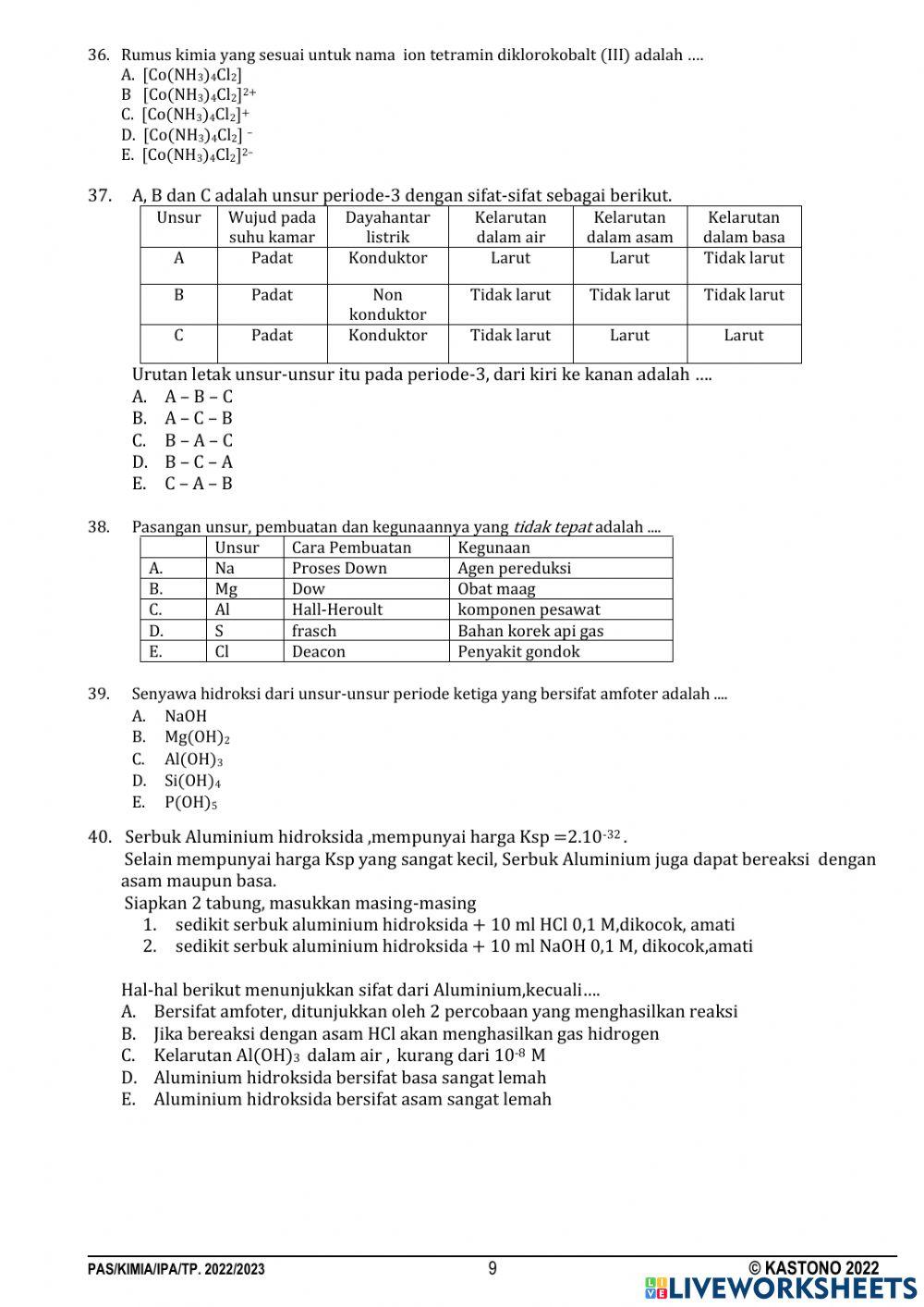 Soal remedial PAS kelas XII