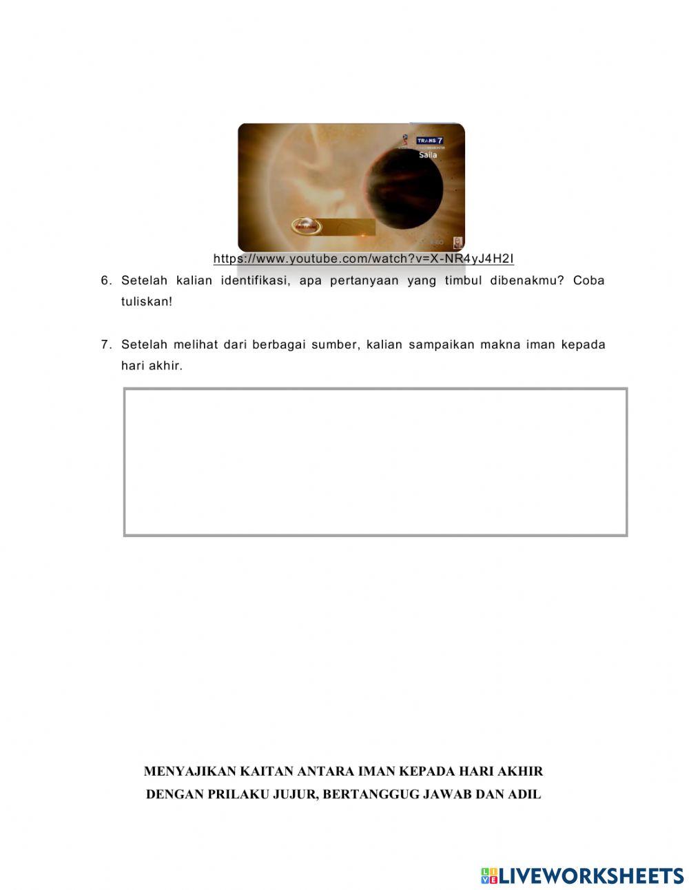 Iman kepada hari akhir (kiamat)