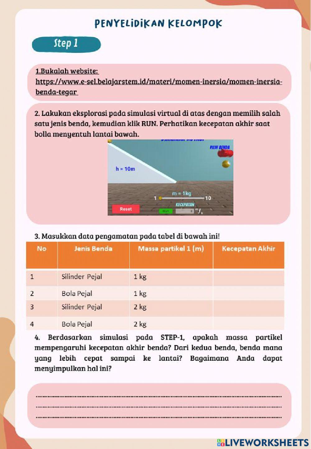LKPD-2 Momen Inersia pada Benda Tegar