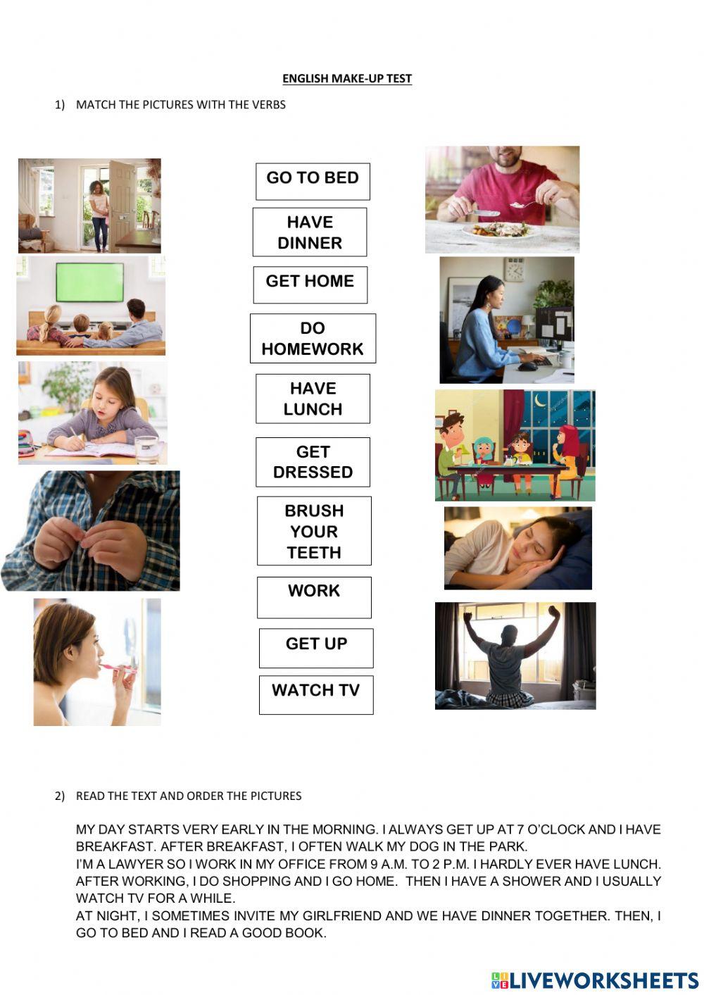 RECUPERATORIO 3ER AÑO PRESENT SIMPLE