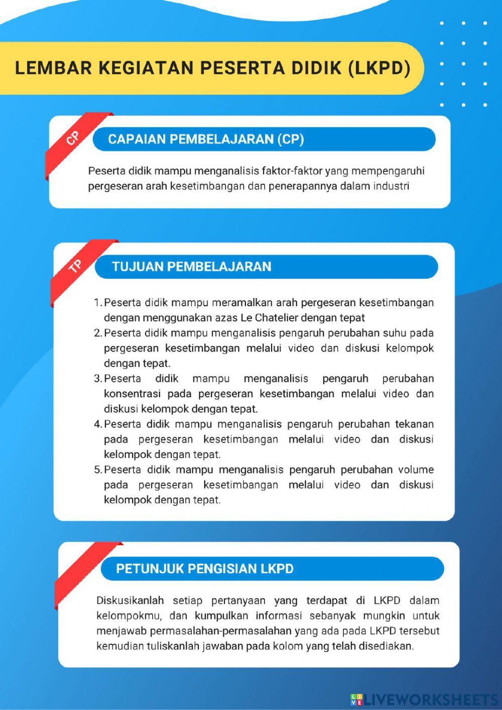 Faktor-faktor yang Mempengaruhi Arah Pergeseran Kesetimbangan