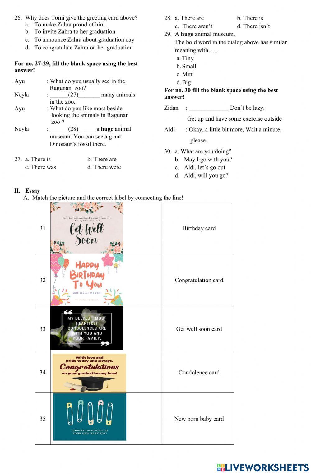 Soal PAS Bahasa Inggris Kelas 8