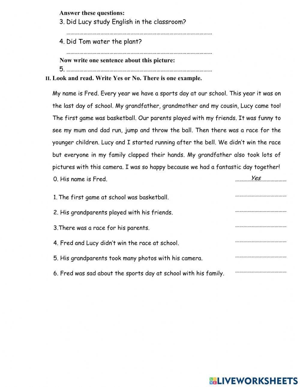 Reading comprehension