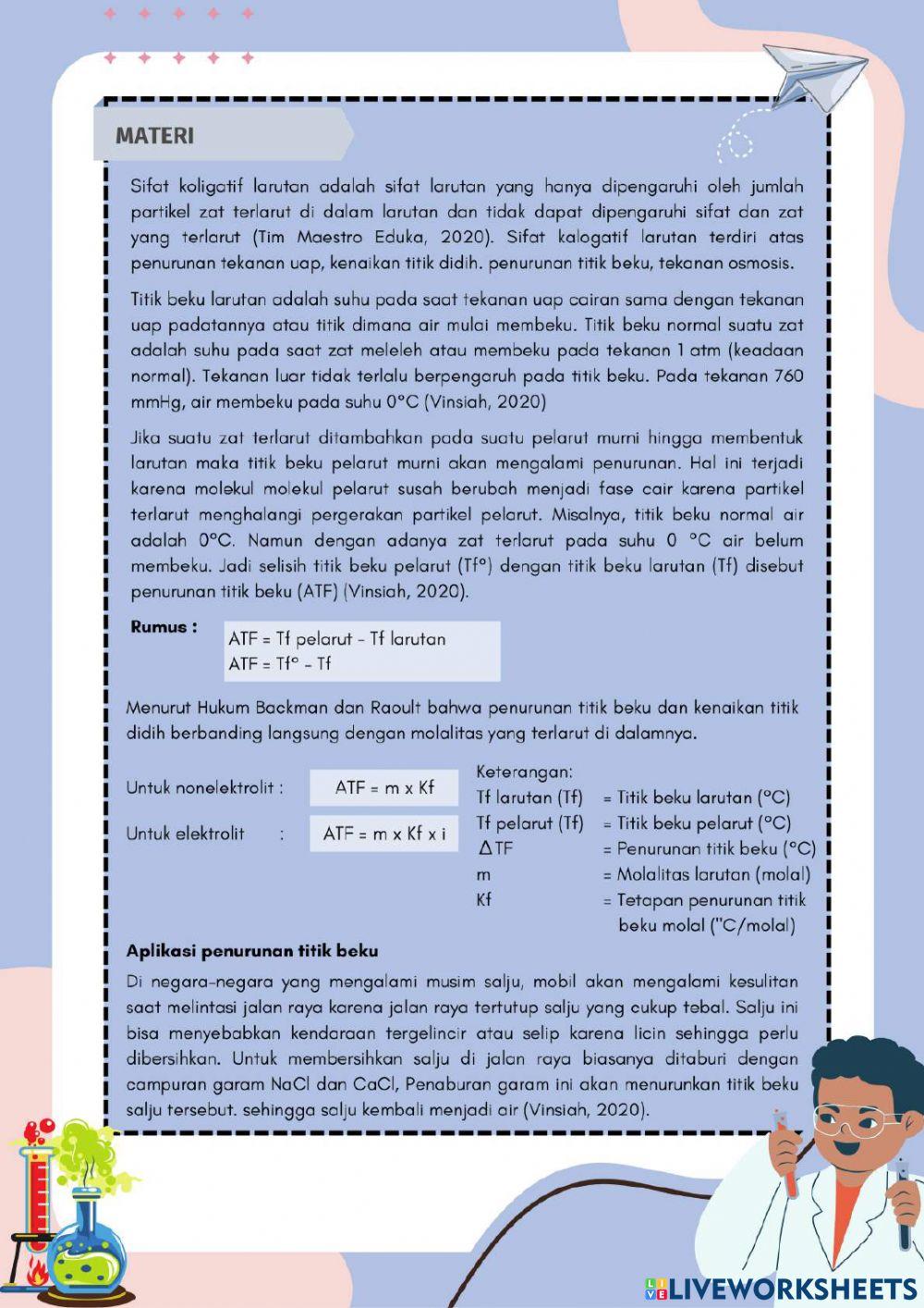 Sifat Keligatif Larutan