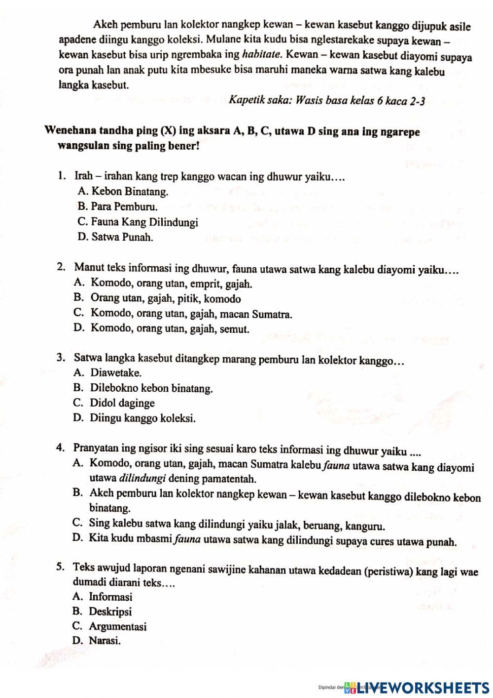 LATIHAN PAS Bhs Jawa