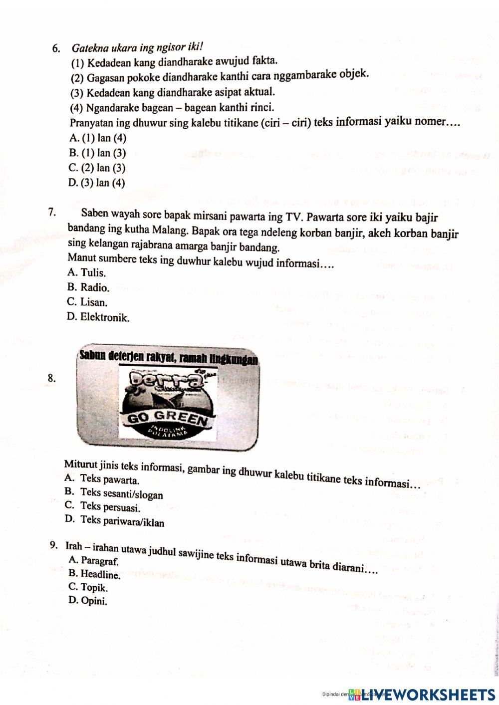 LATIHAN PAS Bhs Jawa