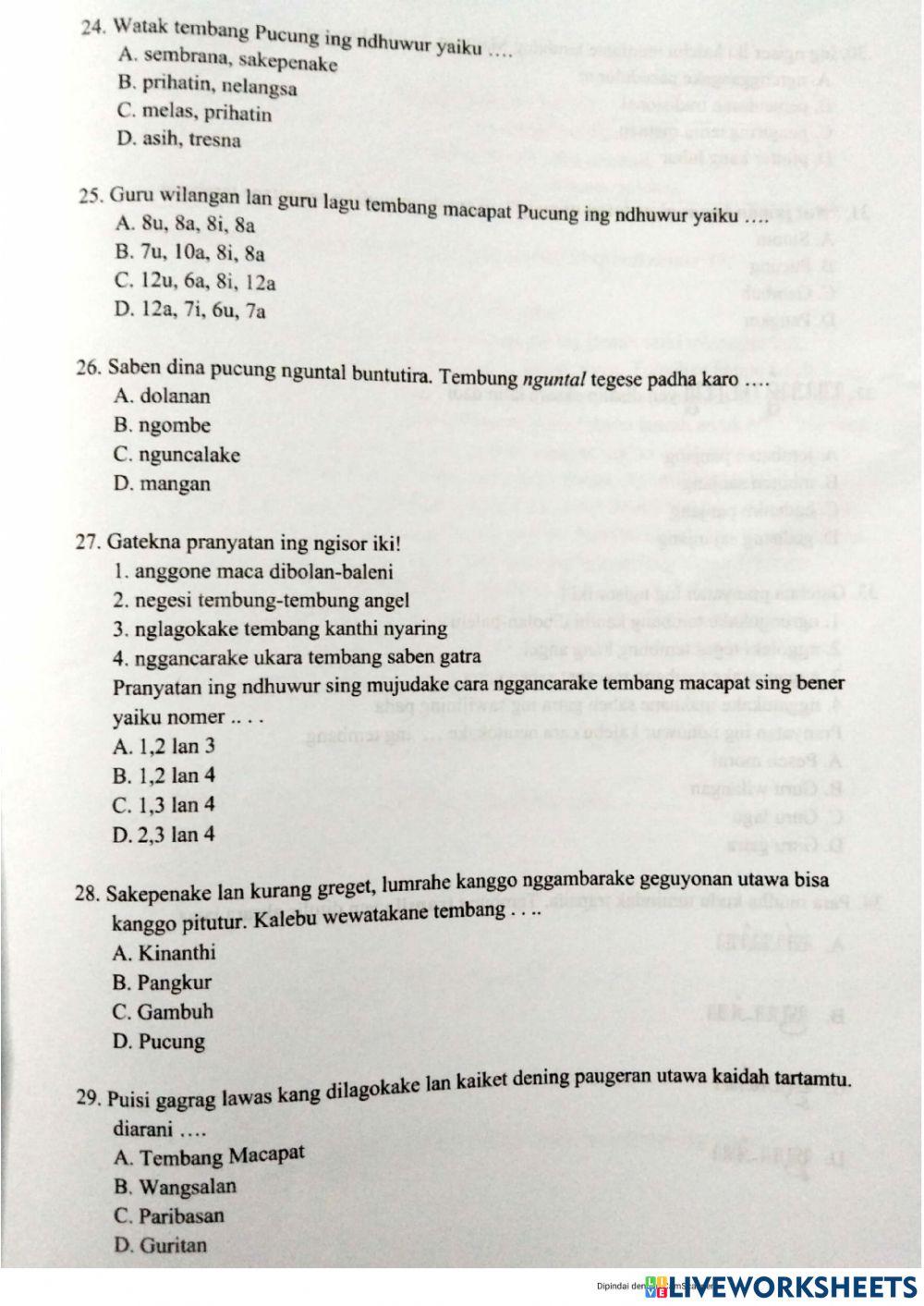 LATIHAN PAS Bhs Jawa