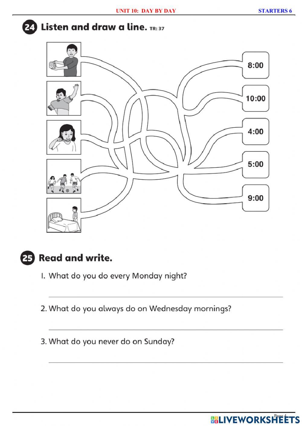 Starters 6 - u10 - reading & writing