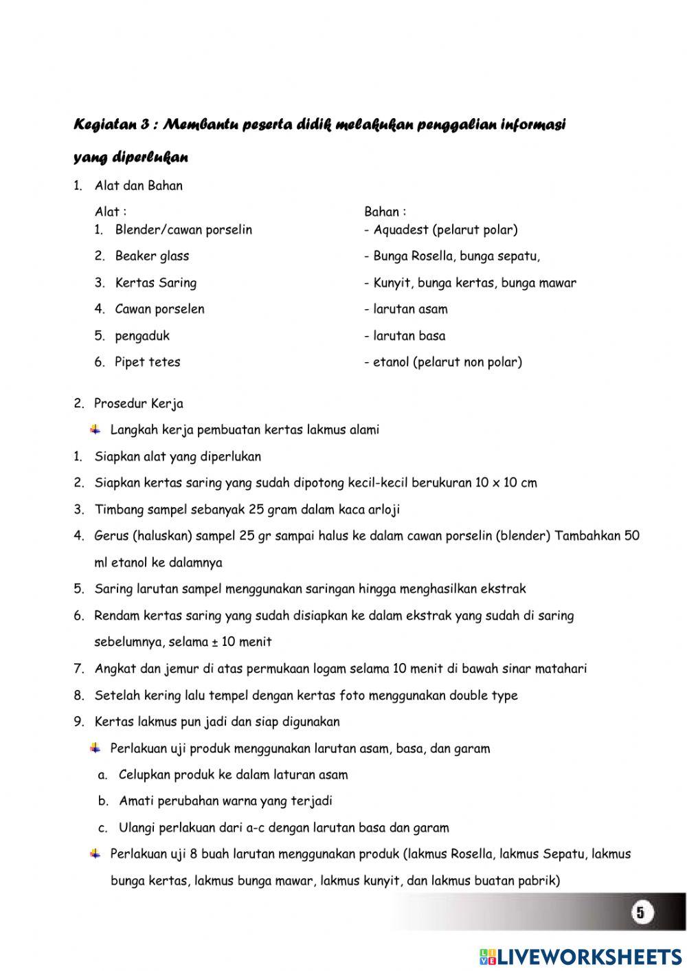 E-LKPD Pembuatan Lakmus Alami