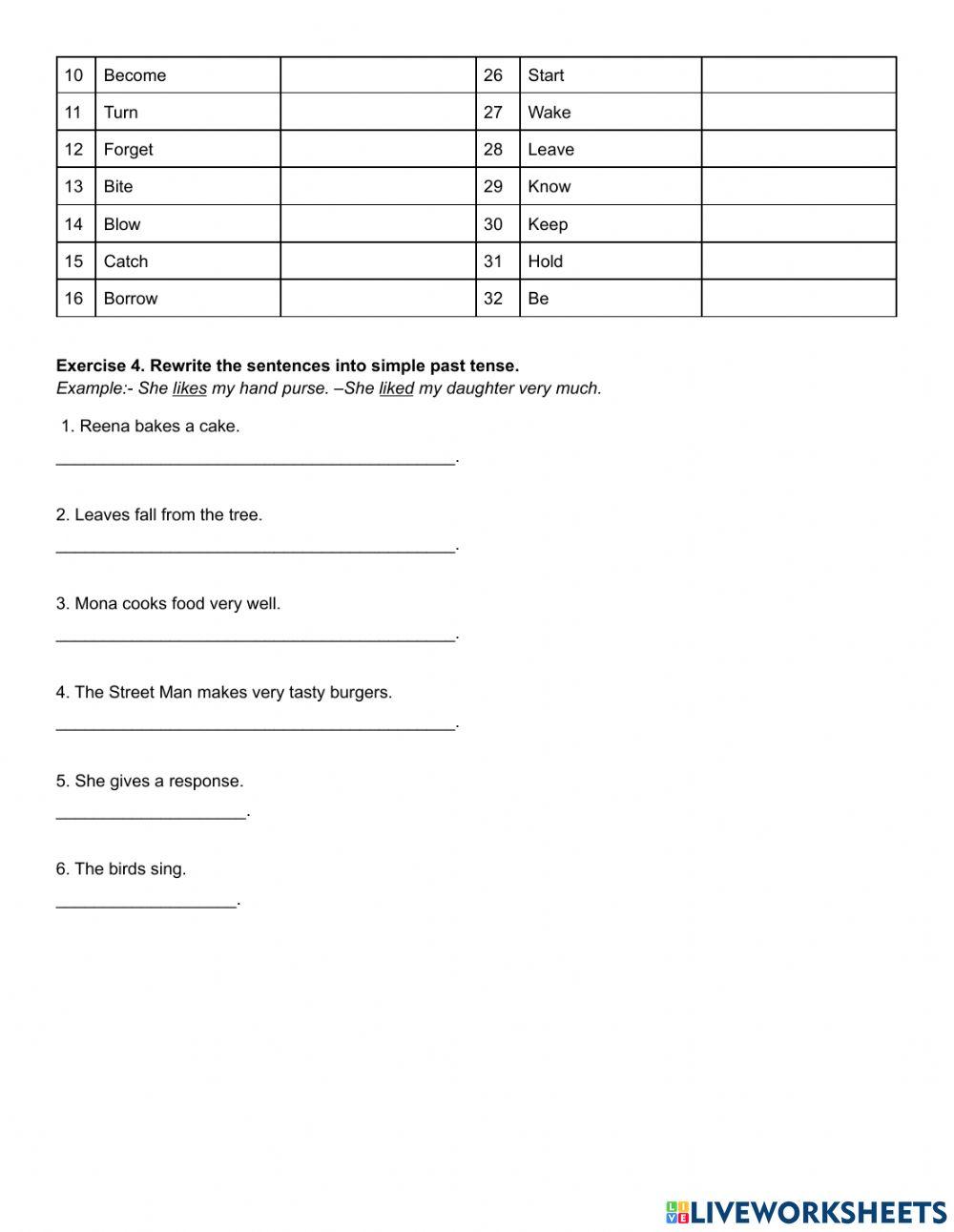 Present and Past Tense Practice