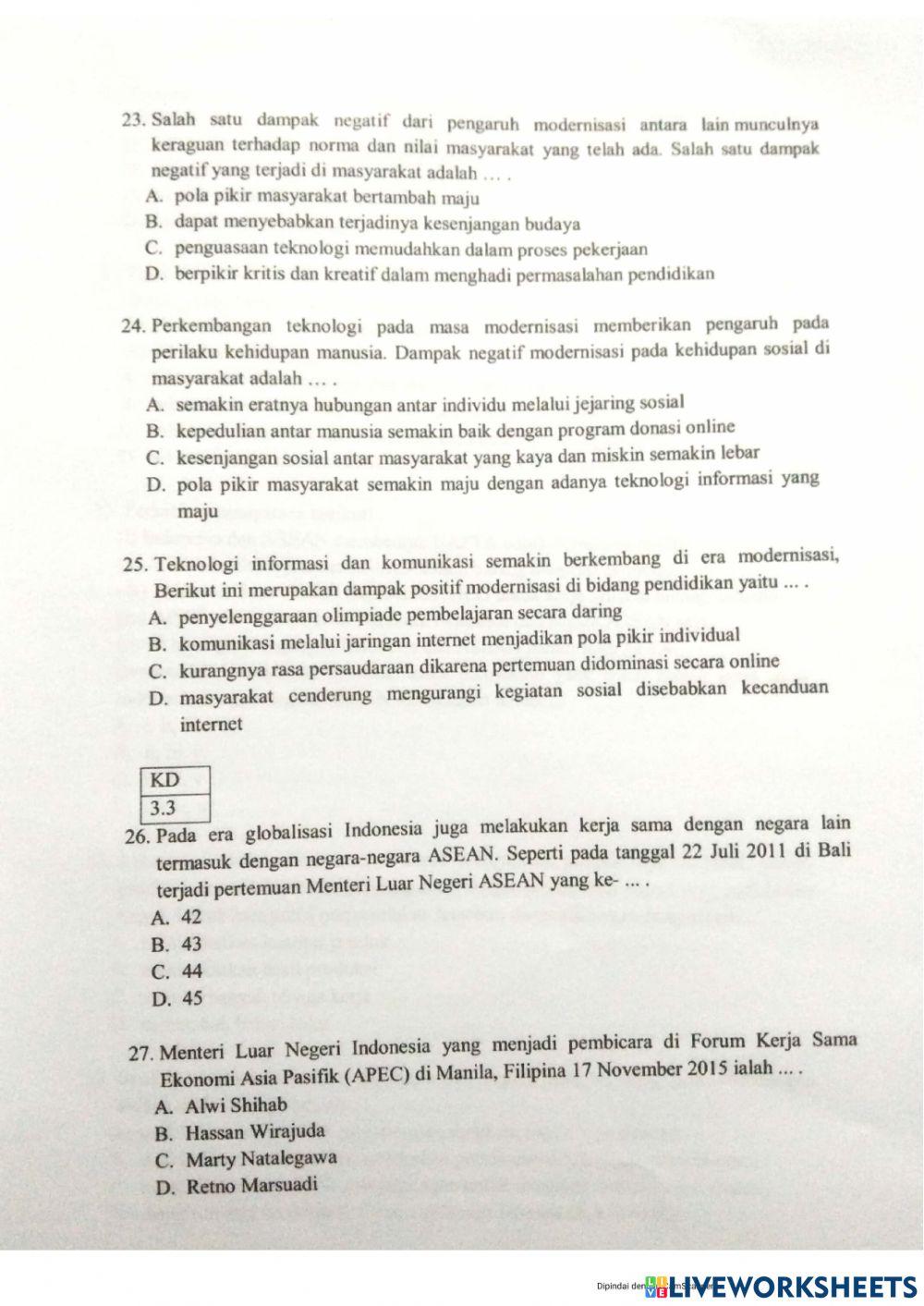Soal Latihan PAS IPS