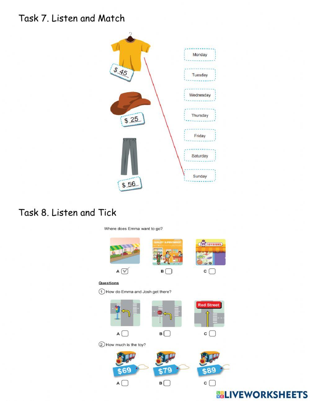 Smart start 5 - theme 3 - a shopping trip - TEST