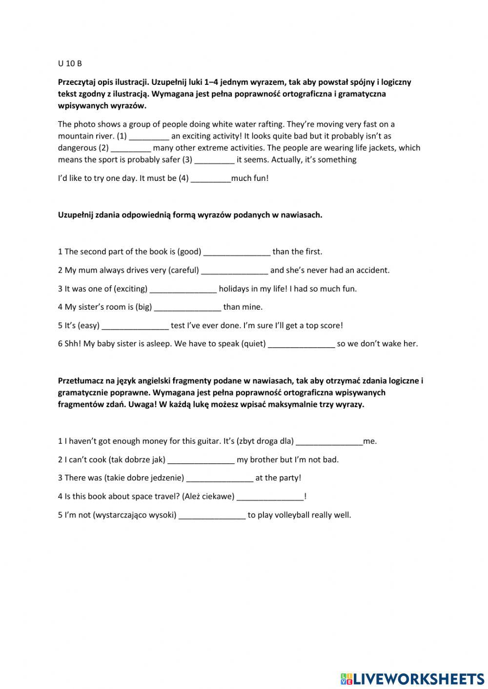 Comparatives, superlatives