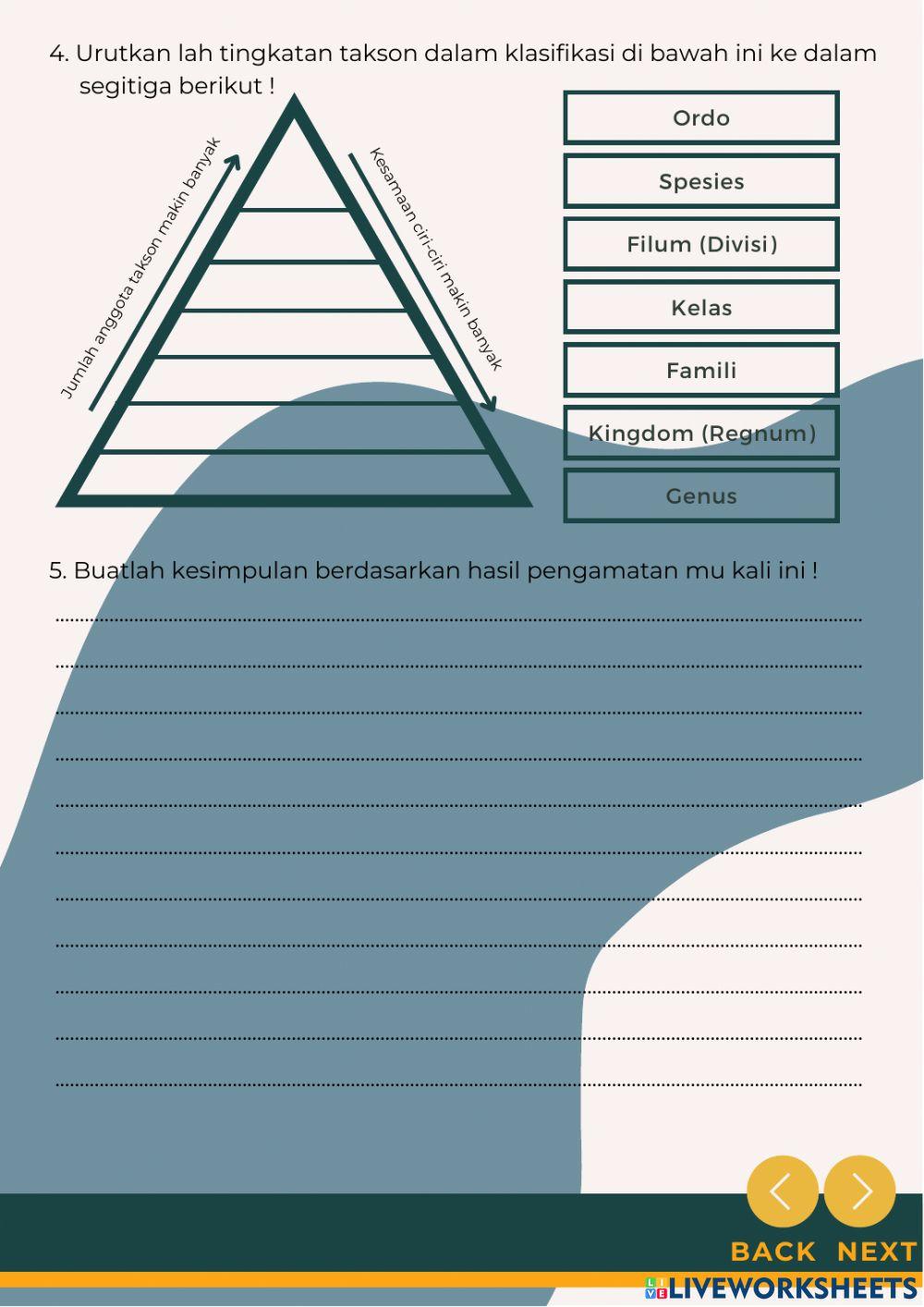 LKPD Klasifikasi Makhluk Hidup kegiatan 1