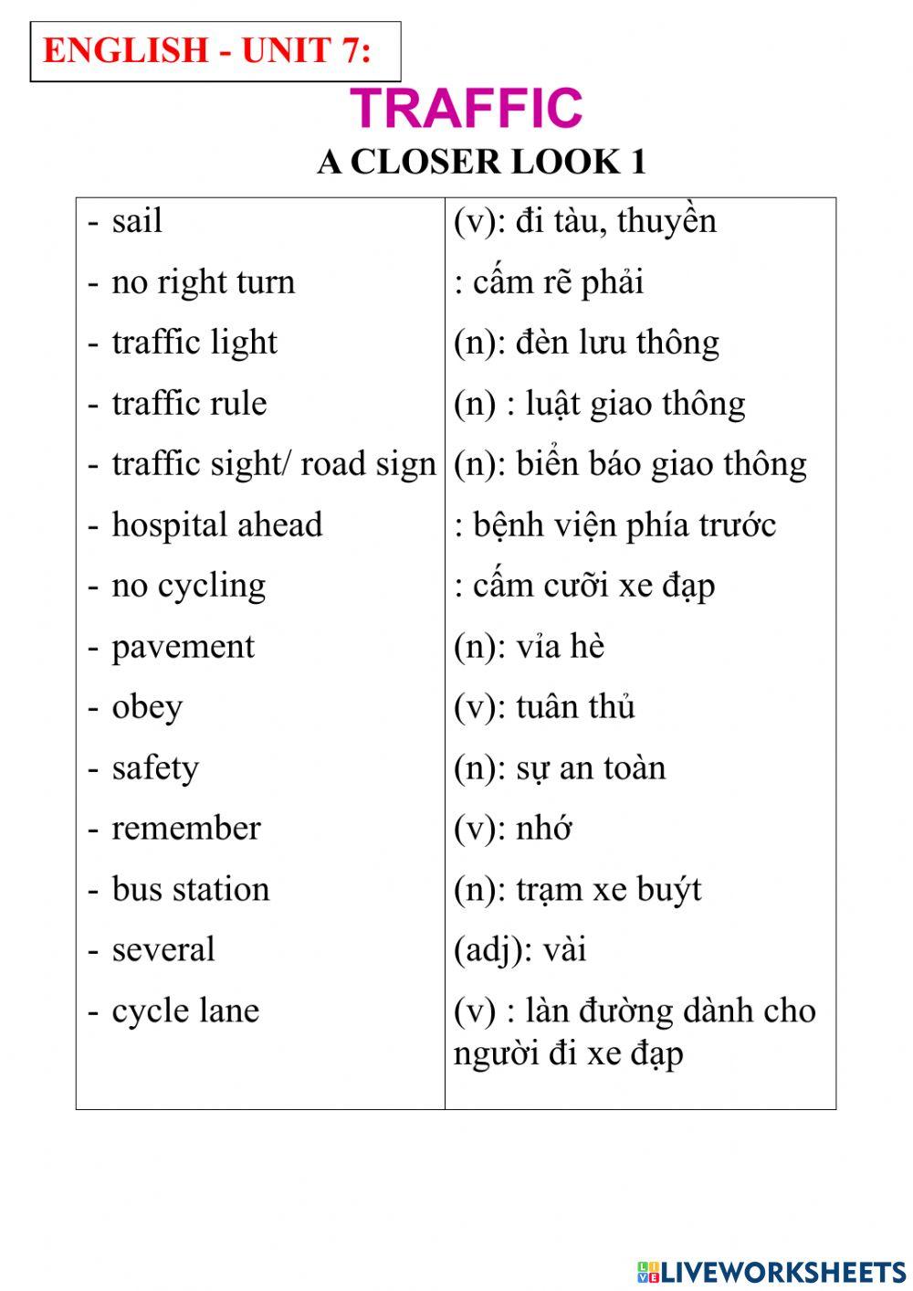 English 7- unit 7- a closer