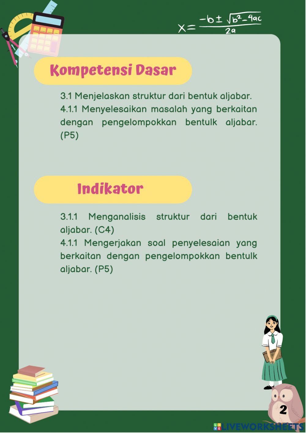 Menyederhanakan Bentuk Aljabar