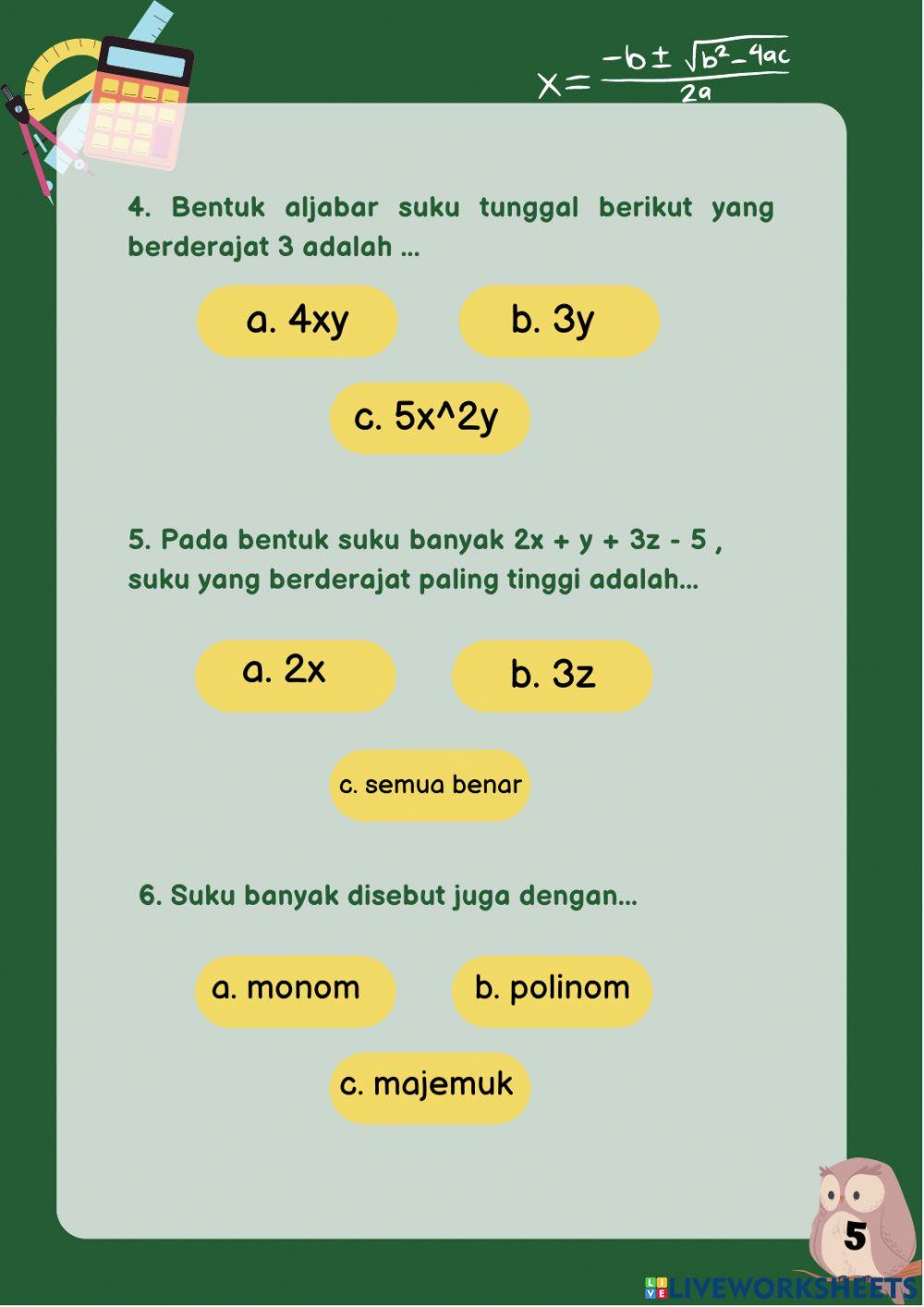 Menyederhanakan Bentuk Aljabar