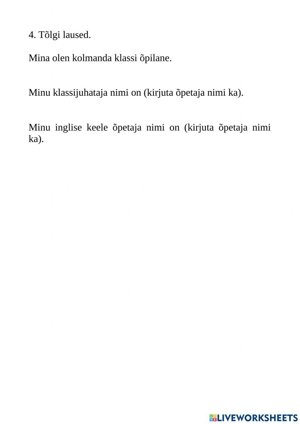 Unit 3 Test I love English 1