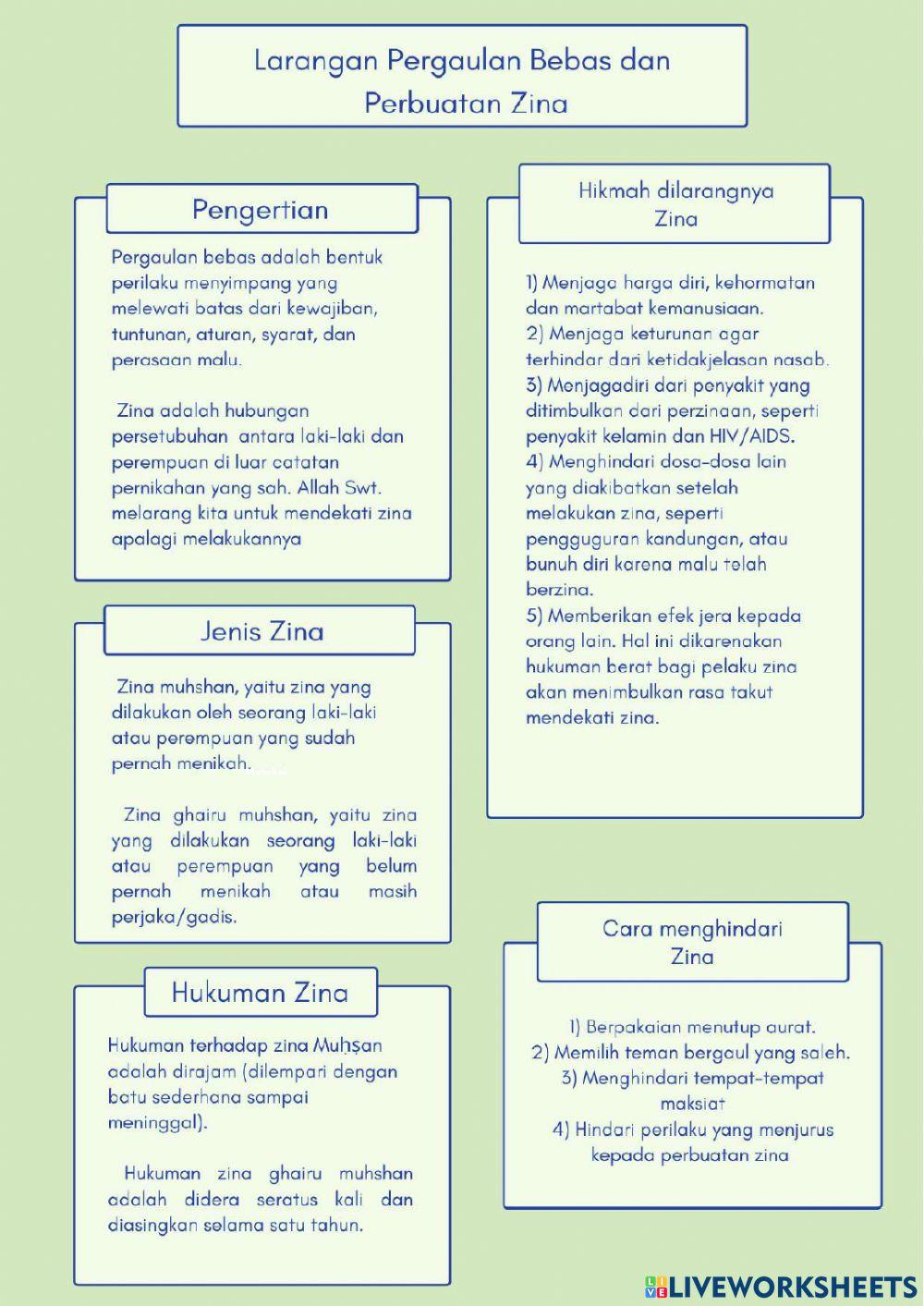 Larangan Pergaulan Bebas dan Perbuatan Zina