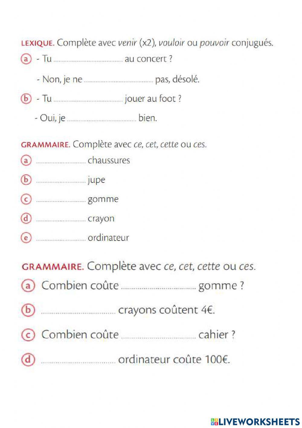 Compréhension et production écrite