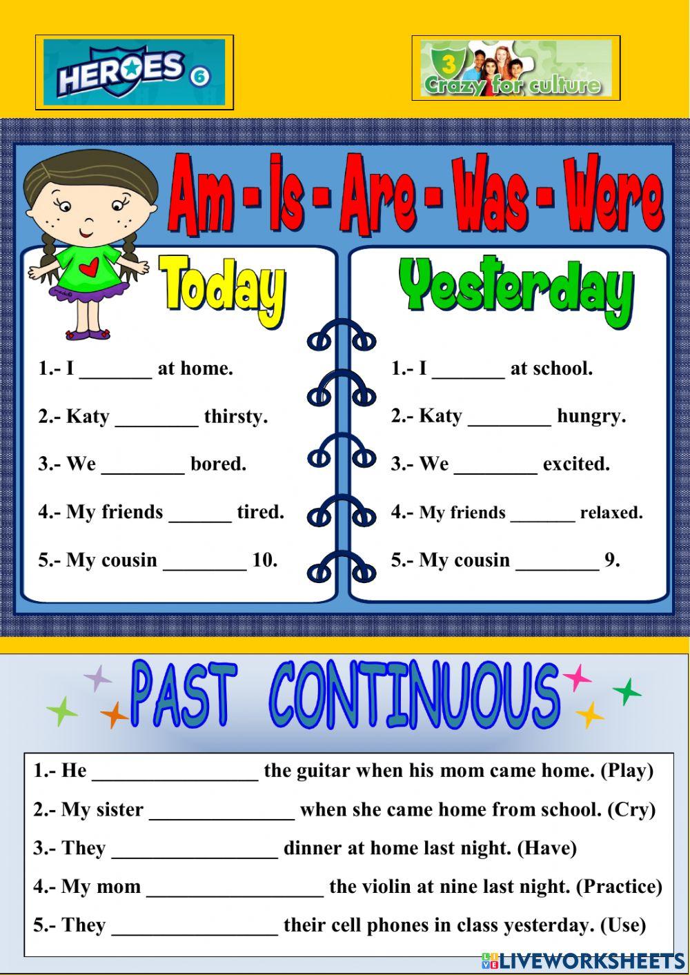 H6U3 to be simple past and past continuous