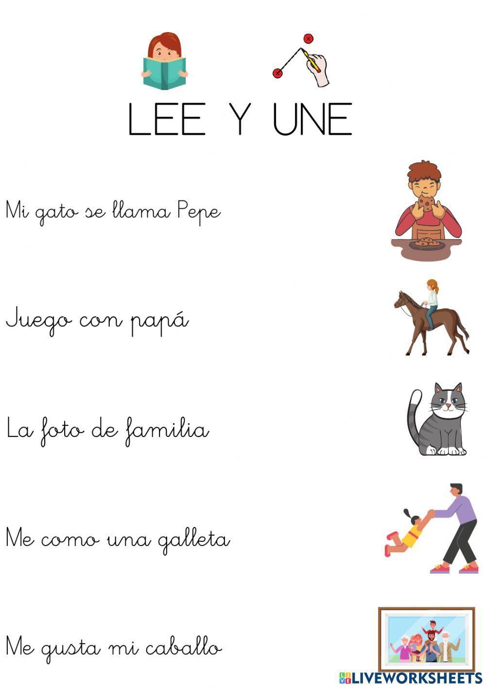 Lee y une frases