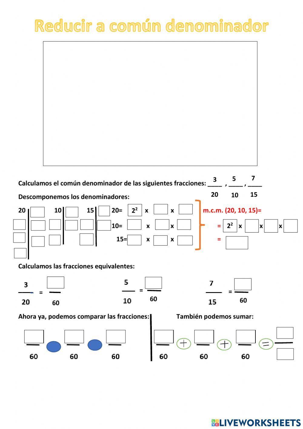 Reducir a común denominador