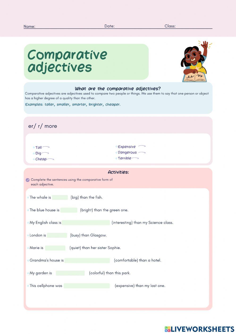 Comparative Adjectives Exercises