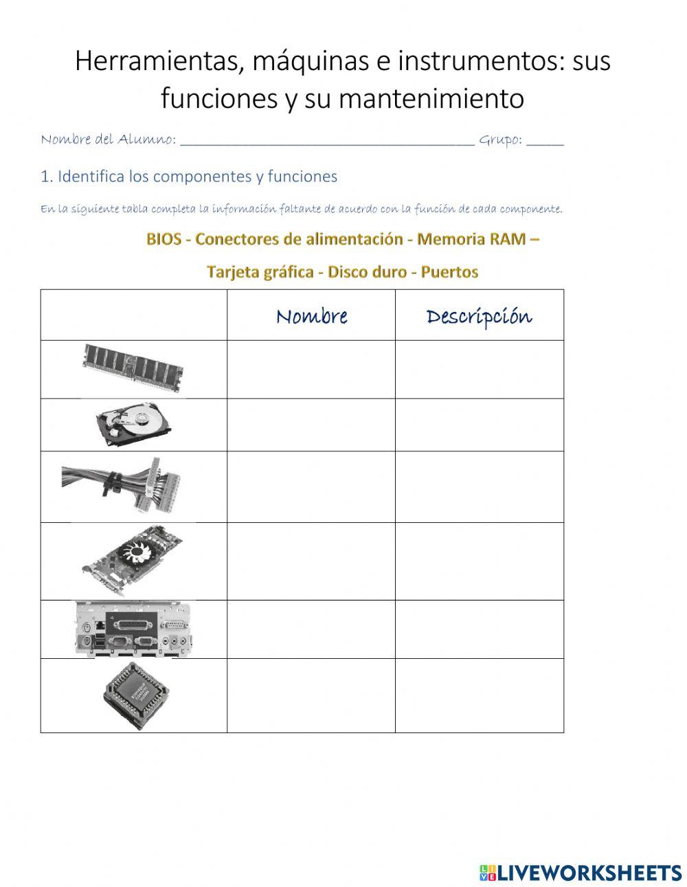 Herramientas, máquinas e instrumentos: sus funciones y su mantenimiento