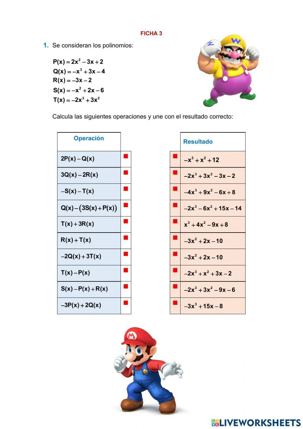 Operaciones con polinomios