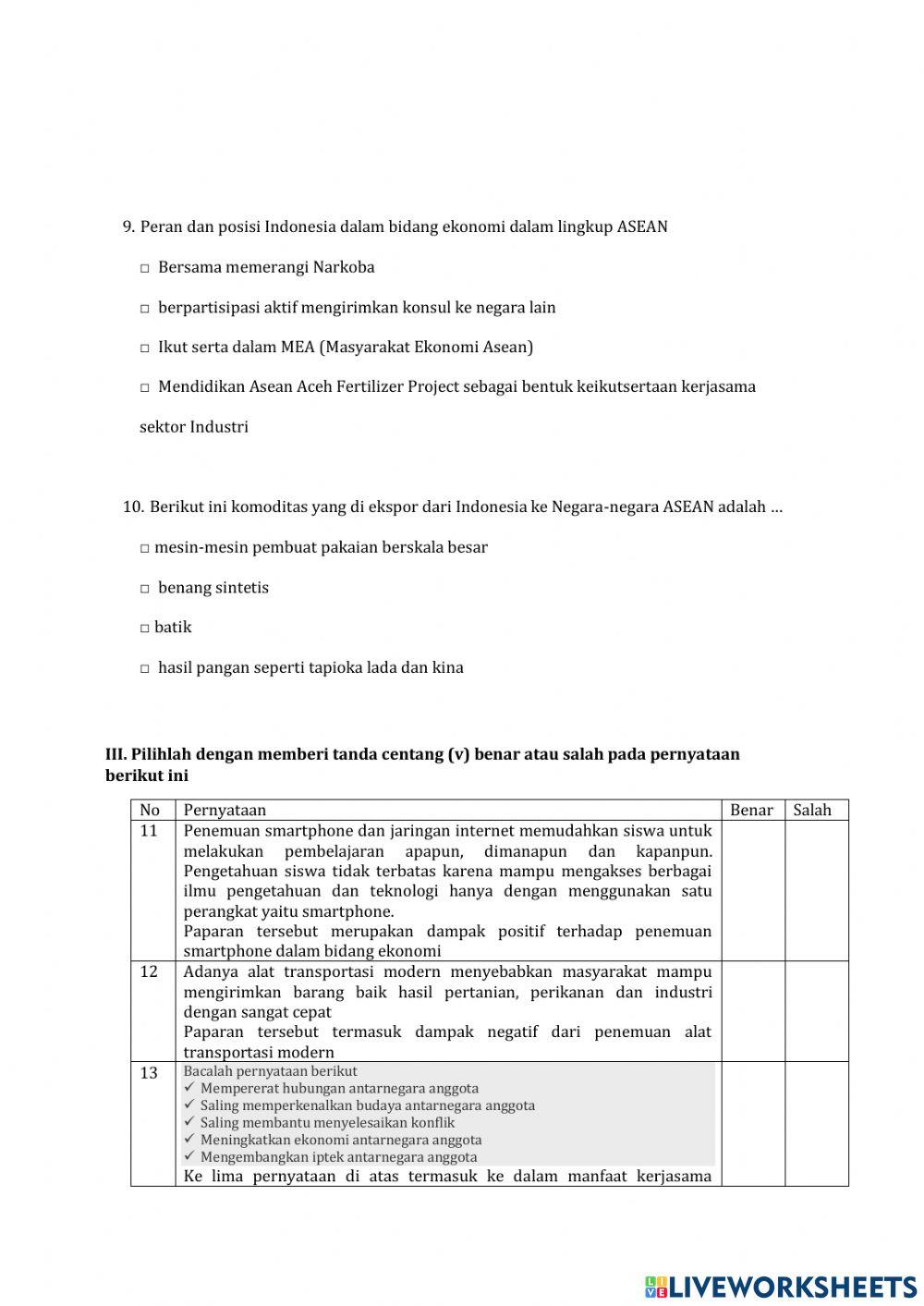 PAS Ilmu Pengetahuan Sosial