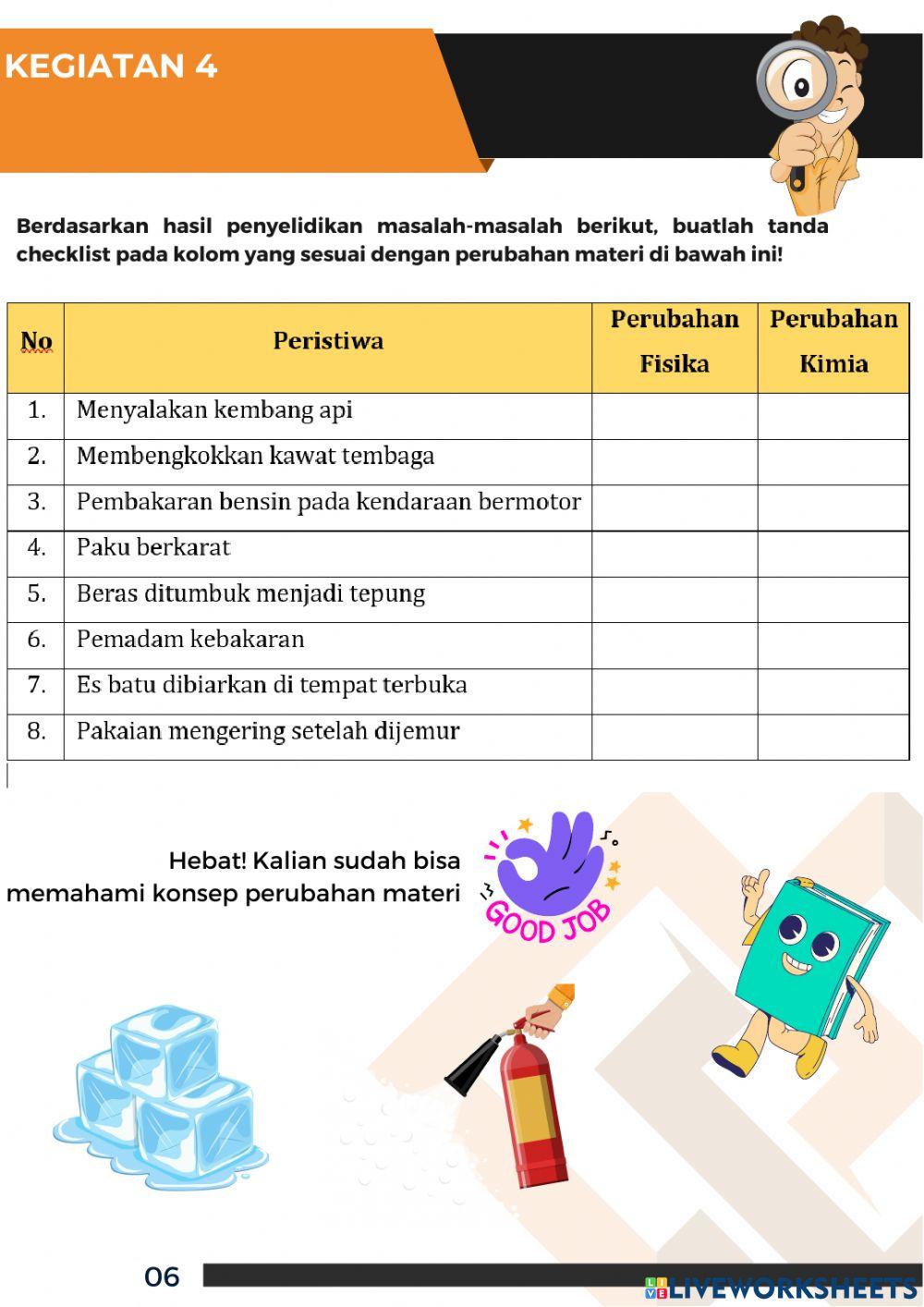 LKPD Perubahan Materi