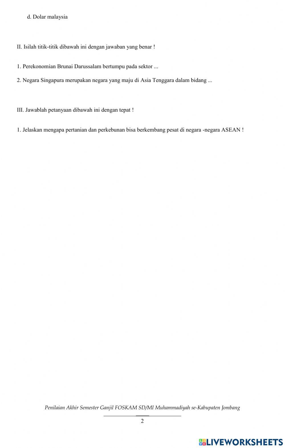 PAS Tema 1 muatan pelajaran IPS