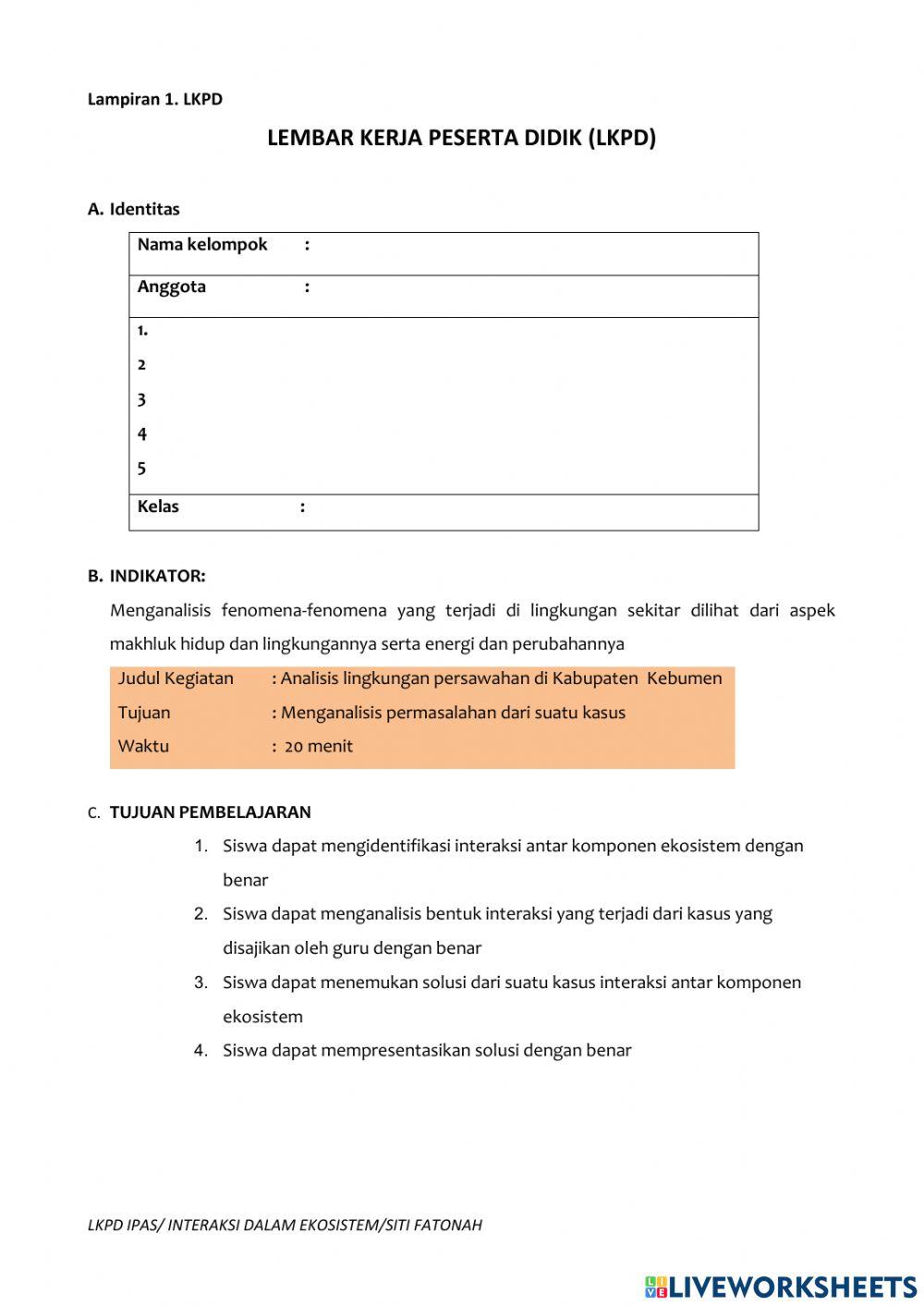 Lkpd interaksi ekosistem