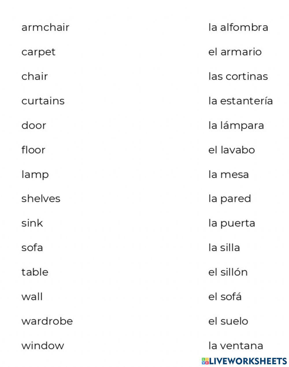 Muebles y partes de la casa Muebles y partes de la casa
