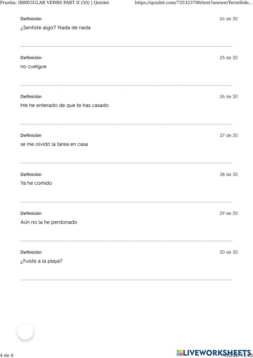 Irregular verbs part 2 (25-50)