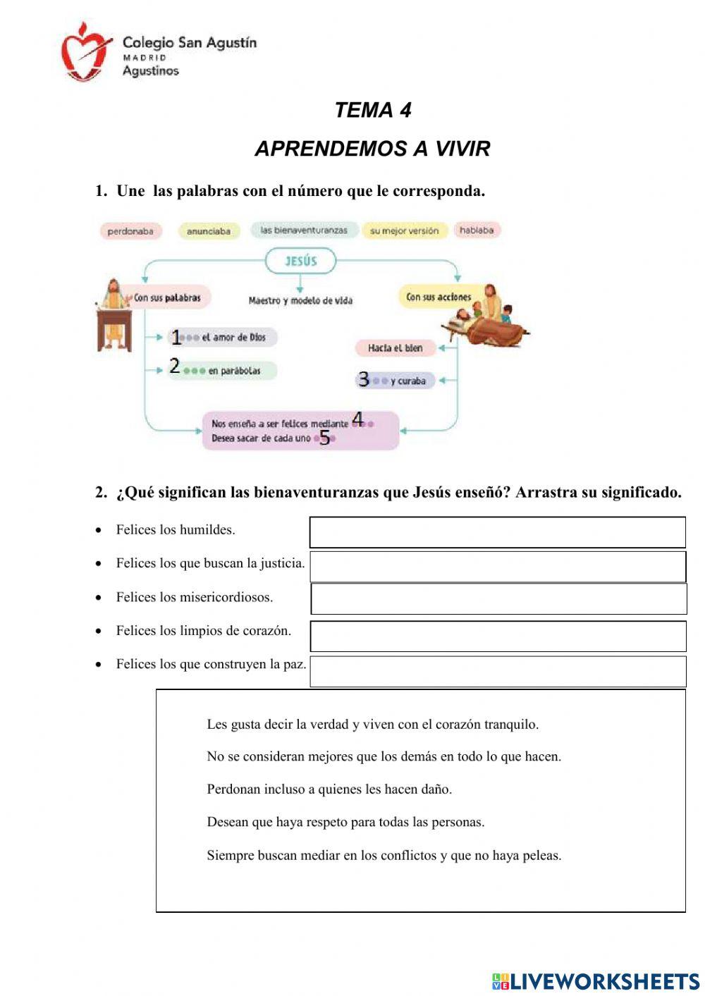 RELIGIÓN Tema 4. Aprendemos a vivir