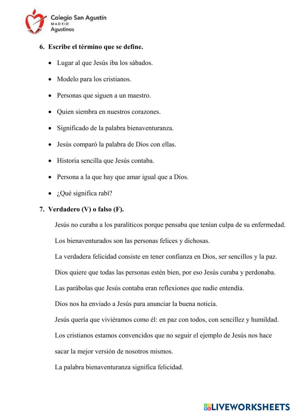 RELIGIÓN Tema 4. Aprendemos a vivir