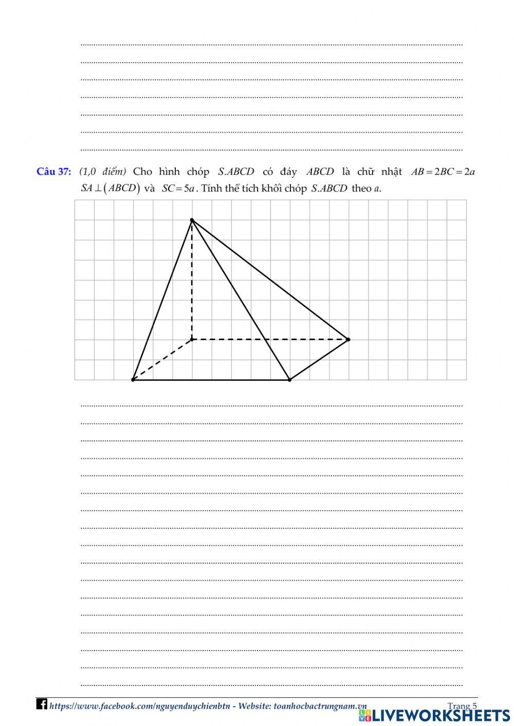 Toán 12 - Kiểm tra CK1 - Đề số 03 - PBC 2022
