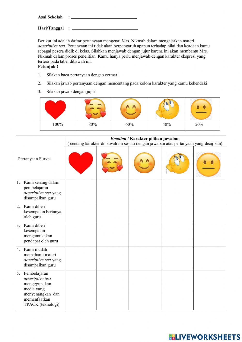 Relection Of Descriptive text