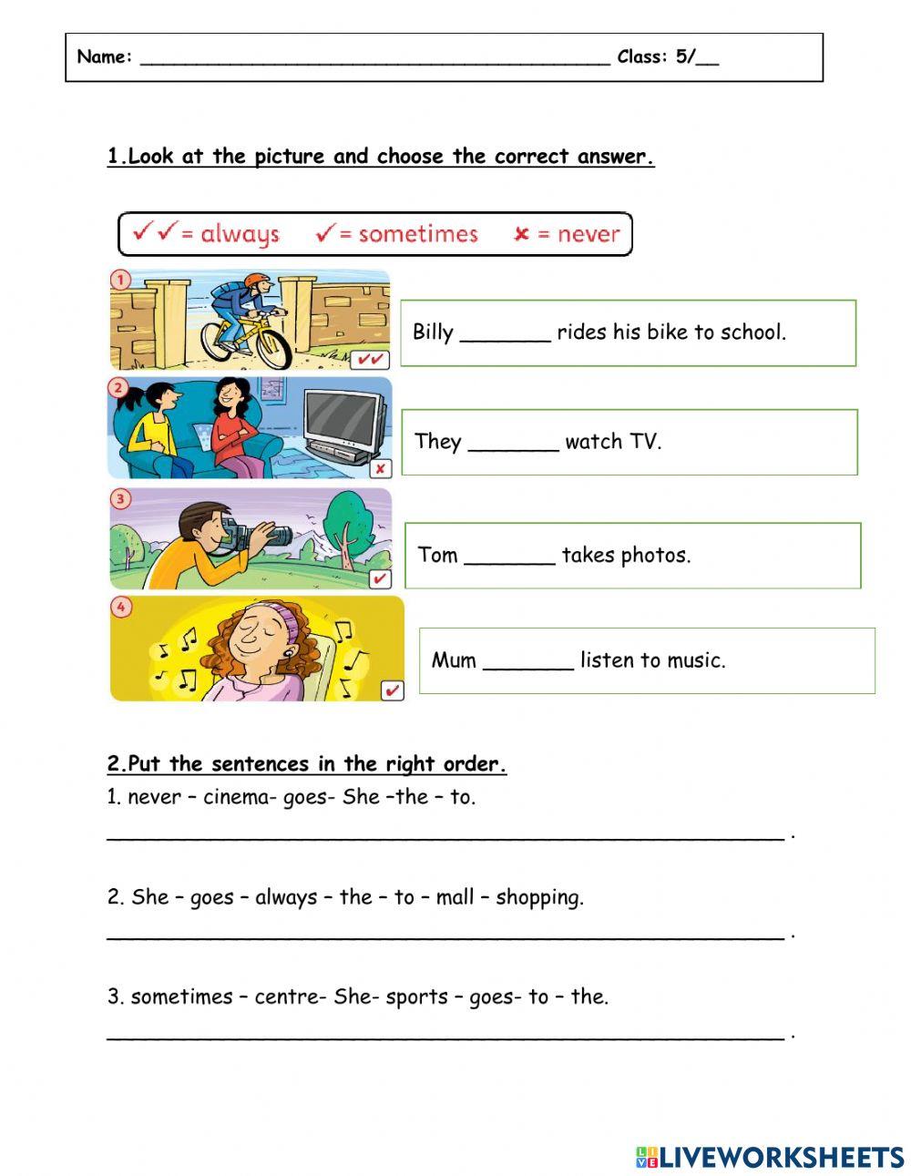 Adverbs of frequency