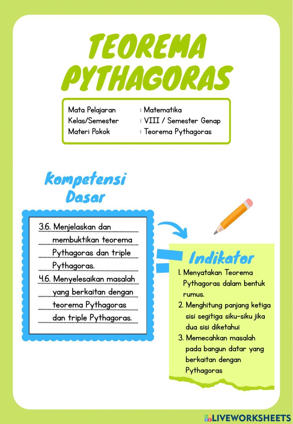 LKPD Teorema Pythagoras LKPD Teorema Pythagoras