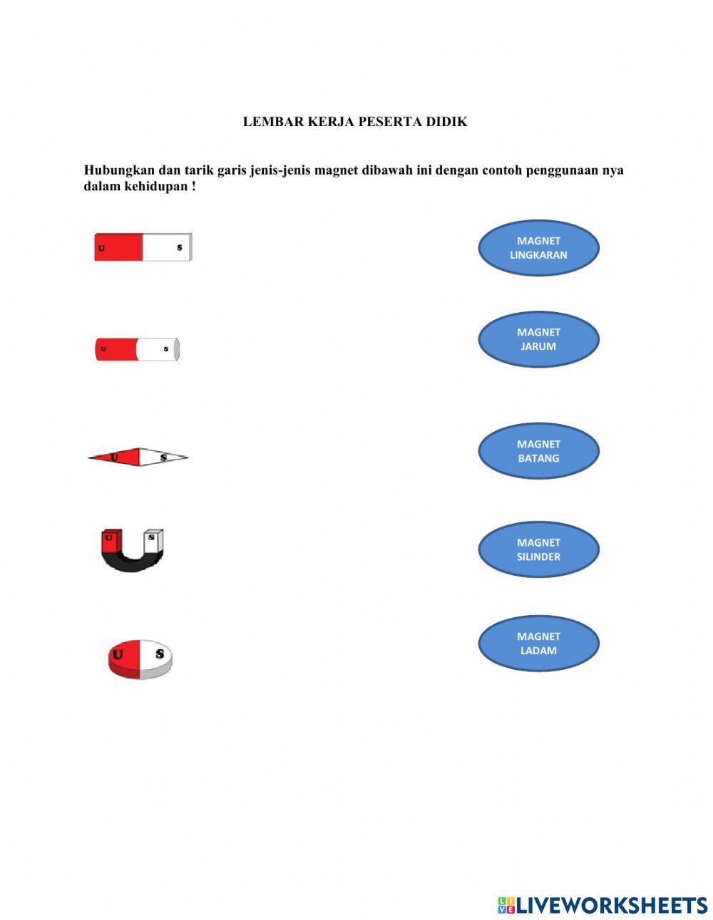 Liveworksheet Kelas 6 Materi Magnet